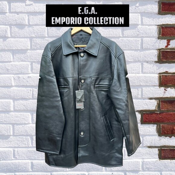 ** HOST PICK "" E.G.O. EMPORIO COLLECTION MENS FAUX LEATHER 3/4 LENGTH NWT - Picture 1 of 15